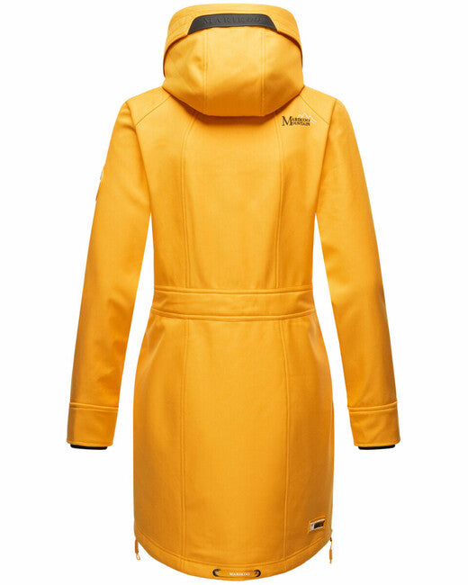 Marikoo Racquelle Women's Softshell Jacket with Hood, Amber Yellow