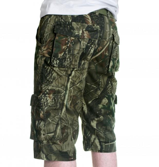 Loshan kraťasy Leafy vzor Real tree tmavé