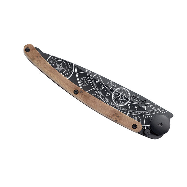 Deejo Folding Knife Fantasy Black Juniper Wood Esoteric