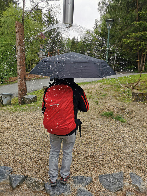 Origin Outdoors Wind-Trek Windproof Compact Umbrella with Fiberglass Poles and Teflon Coating L, Black