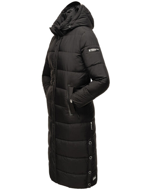 Navahoo Women's Long Winter Jacket with Hood Isalie, Black