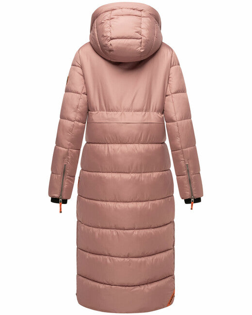 Navahoo Women's Long Winter Jacket with Hood Kristallblume, Pastel Purple
