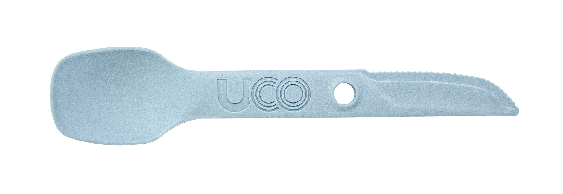 UCO Switch Expandable Nylon Utensil Set with Attachment Loop and Spork Fork Holder, Stone Blue