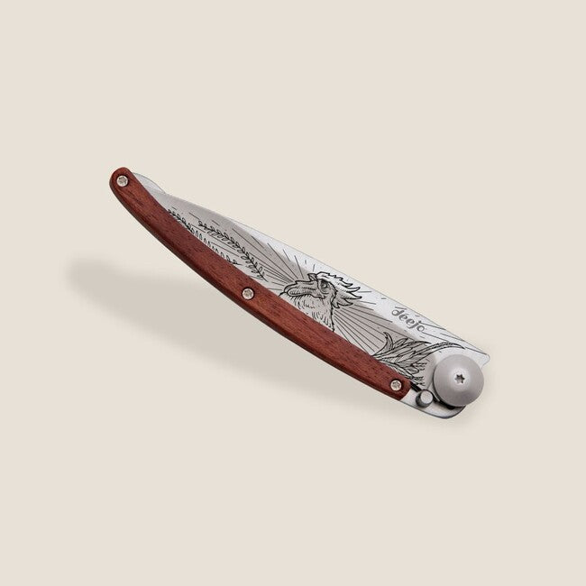 Deejo Tattoo Cock-a-doodle-doo Folding Knife