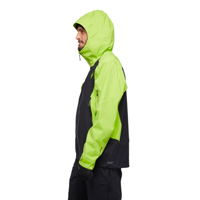 Black Diamond Women's Recon Lt Men's Stretch Shell Ski Jacket, Black-Lime Green