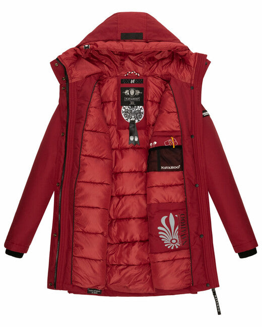 Navahoo Women's Winter Jacket with Hood Blizzardstorm, Blood Red