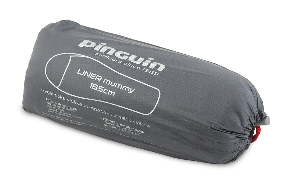Pinguin Hygienical Sleeping Bag Liner Mummy, Grey, 195cm