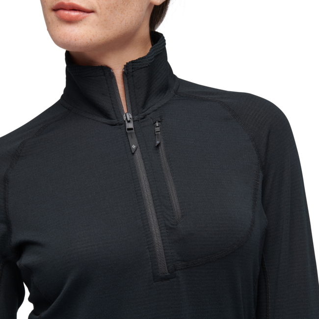 Black Diamond Coefficient Lt Women's Long Sleeve Zip Shirt, Black
