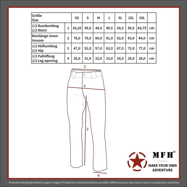 MFH US Combat BDU Tactical Pants, Khaki