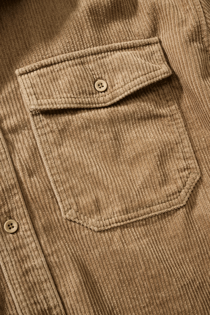 Brandit Corduroy Classic Long Sleeve Shirt, Camel