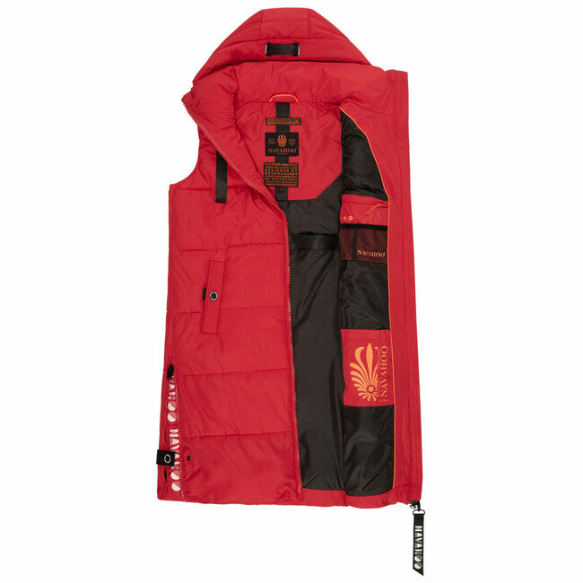 Navahoo Women's Long Vest Schnuffelchen, Salsa Red