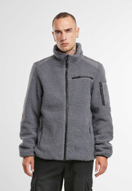 Brandit Pánska flísová bunda Ramble Teddyfleece, antracitová