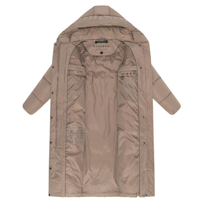 Navahoo Women's Long Winter Jacket EISBLICK, Taupe Grey