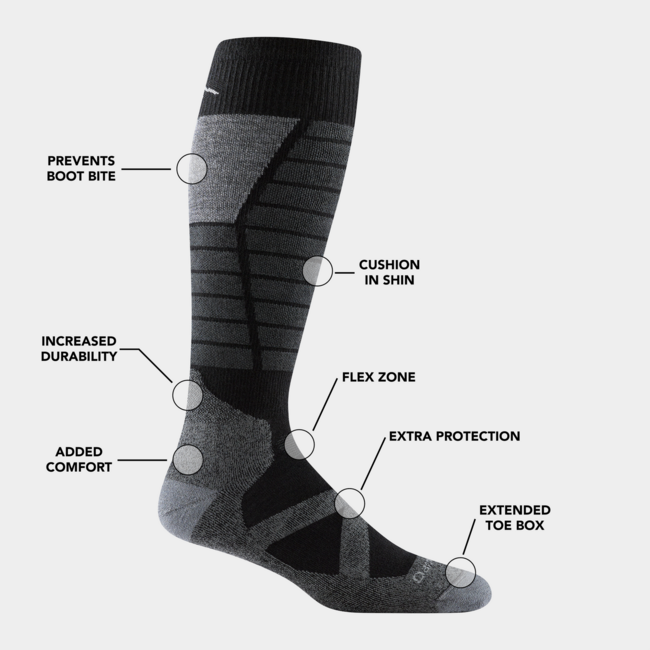 Darn Tough Function X OTC Midweight Cushion Socks, Black