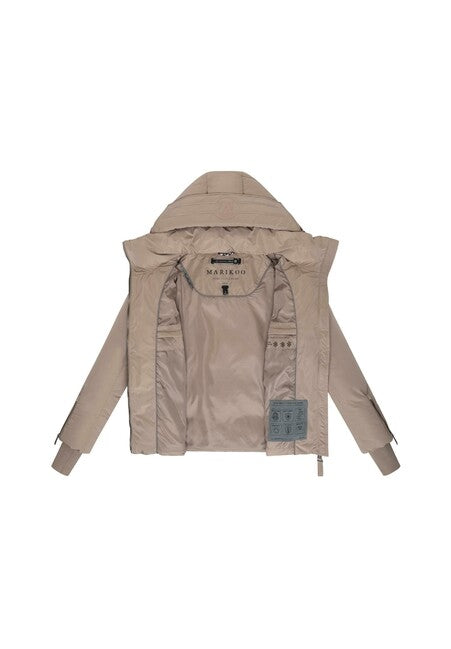 Marikoo Aleyna16 Women's Winter Jacket with Hood, Taupe Grey