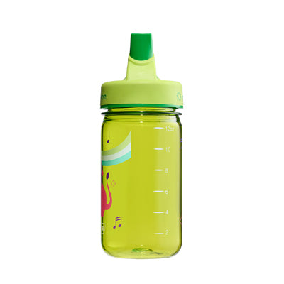 Nalgene Grip-n-Gulp Sustain Kids Water Bottle 0.35L with Cap, Green Musical Lion
