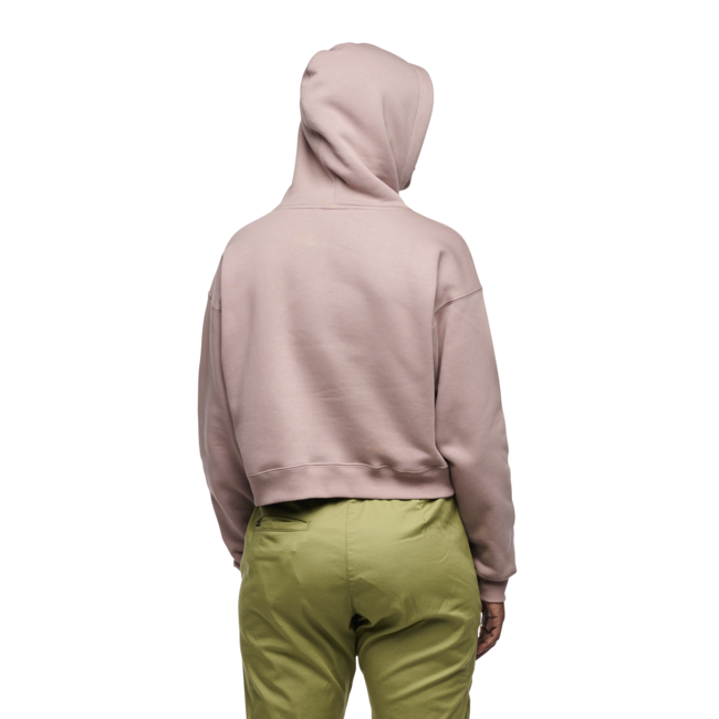 Black Diamond Women's Crop Hoodie, Pale Mauve