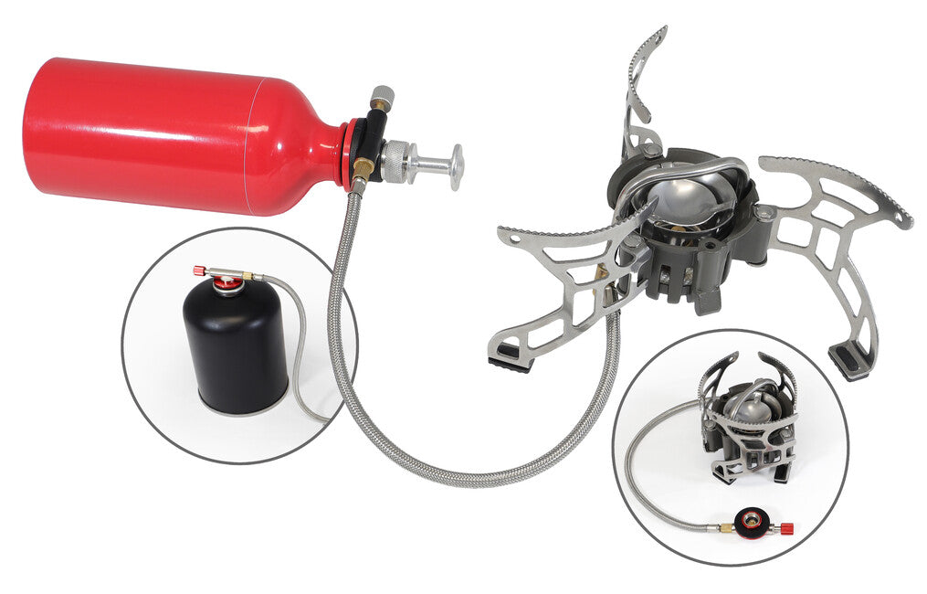 Origin Outdoors Rugged Multifuel Compact Multifuel Camping Stove with Fuel Bottle and Tool Kit
