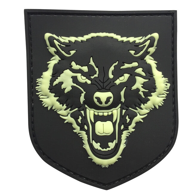 WARAGOD 3D Wolf PVC Patch Glow