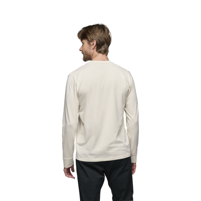 Black Diamond Pánske tričko s dlhým rukávom Heritage Wordmark, off white