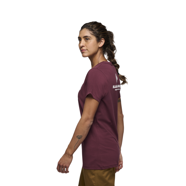 Black Diamond Women's T-Shirt Equipment for Alpinists, Burgundy