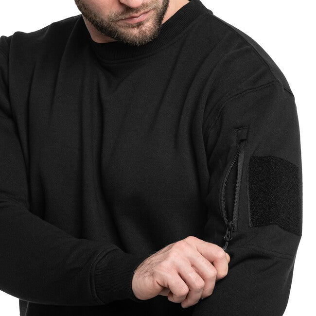 Mil-Tec Tactical φούτερ με στρογγυλό λαιμό, μαύρο