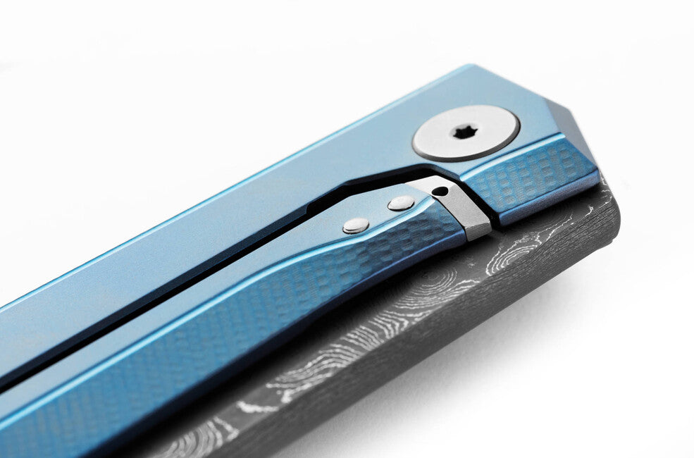 Lionsteel MYTO MT01D BL Luxury Folding Knife, Solid Titanium Handle