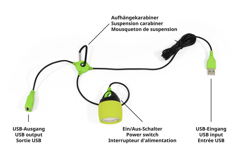 Origin Outdoors Connectable LED Lamp, Yellow-Green, 200 Lumens, Warm White