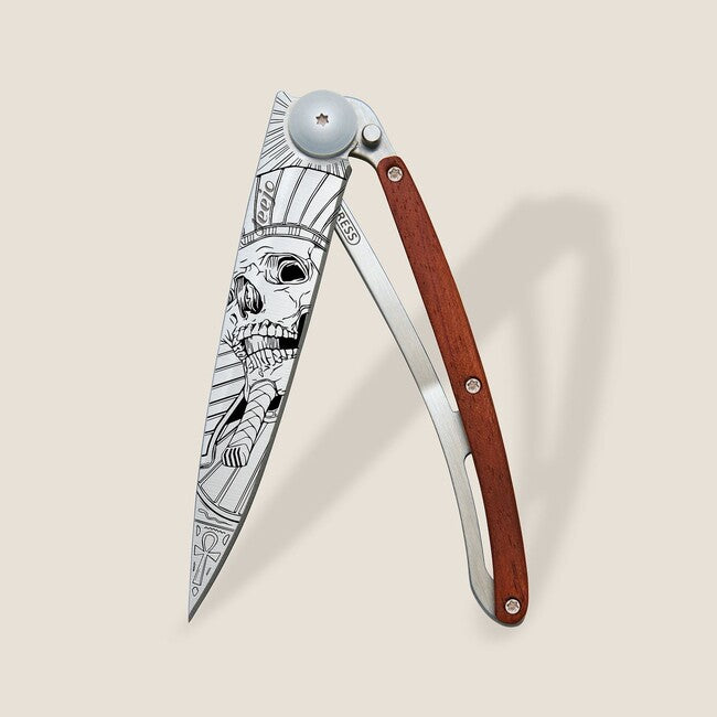 Deejo Tattoo Pharaon Skull Folding Knife