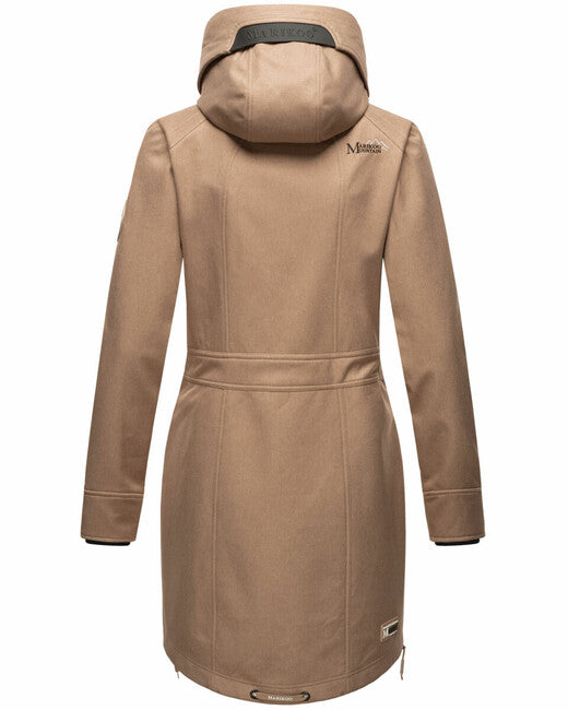 Marikoo Women's Softshell Jacket with Hood Racquelle, Taupe Grey