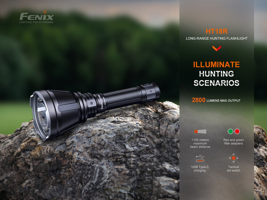 Fenix HT18R Hunting Light Kit with AER-05 Cable Switch and ALG-18 Weapon Mount