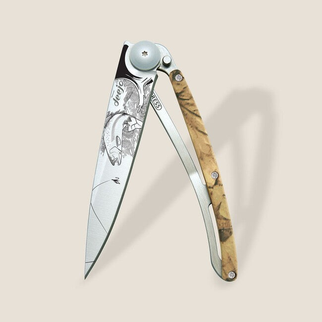 Deejo Tattoo Camo Trout Folding Knife