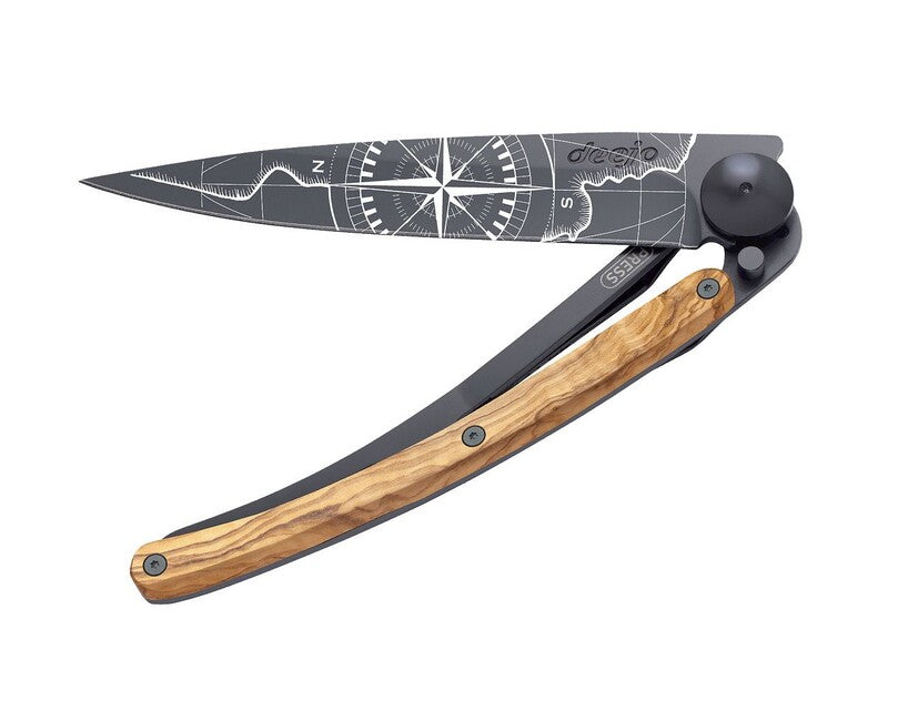 Deejo Giant Folding Knife, Black Incognita