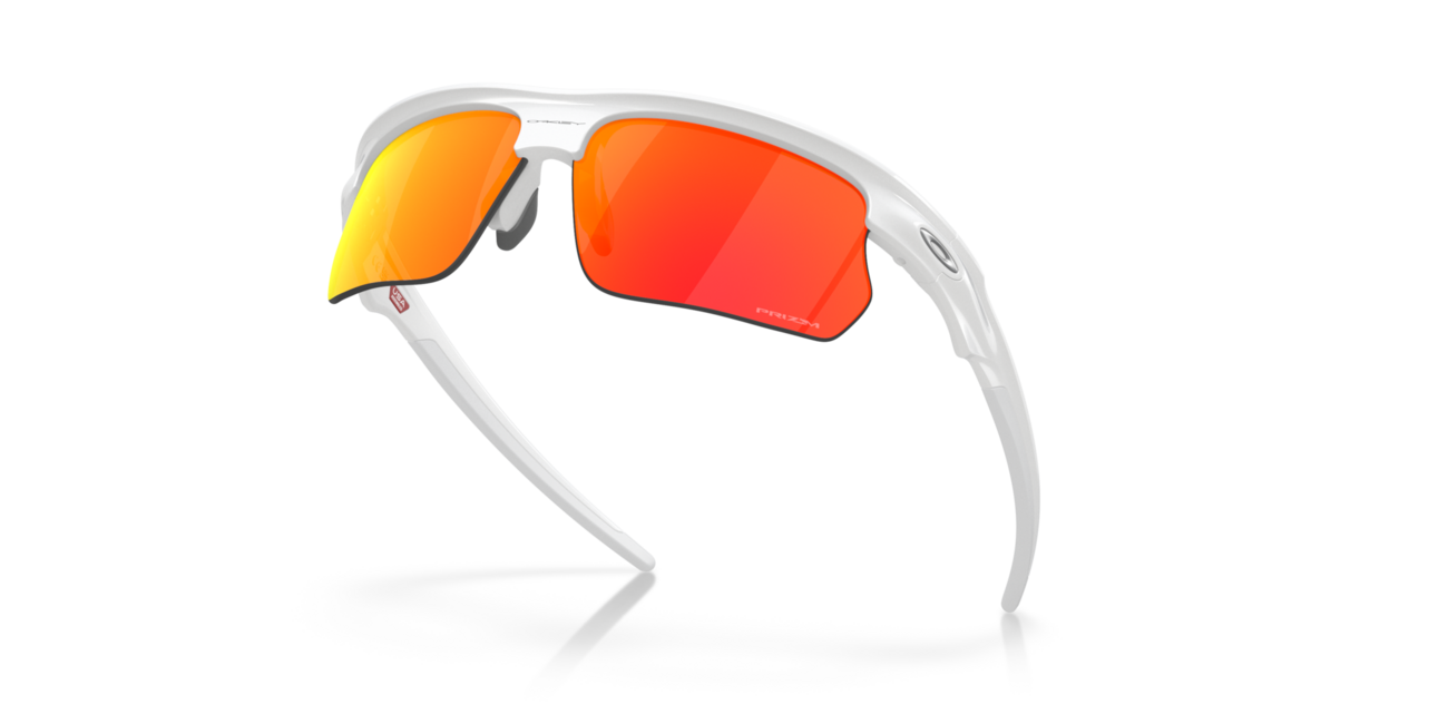 Oakley BISPHAERA Sunglasses 68, Polished White Frame, Prizm Ruby Lens