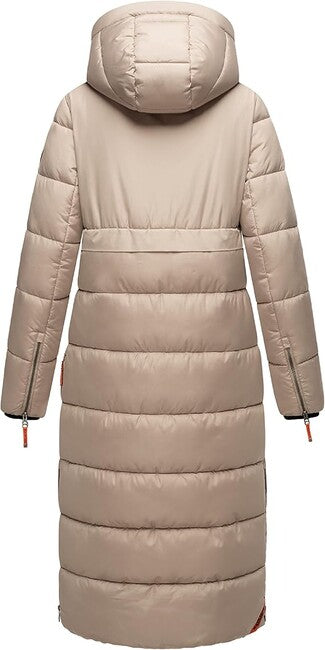 Navahoo Women's Long Winter Parka Kristallblume, Taupe