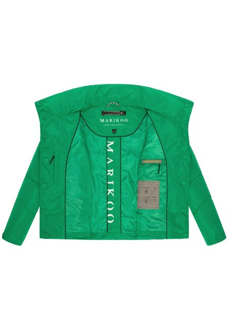 Marikoo Jalliaa Women's Short Winter Jacket with High Collar, Emerald Green