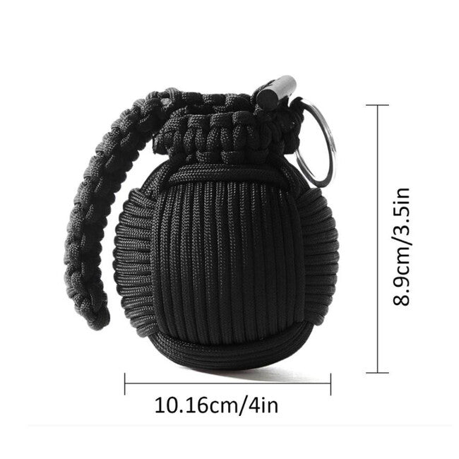 WARAGOD Menel Σετ Paracord Επιβίωσης, Μαύρο