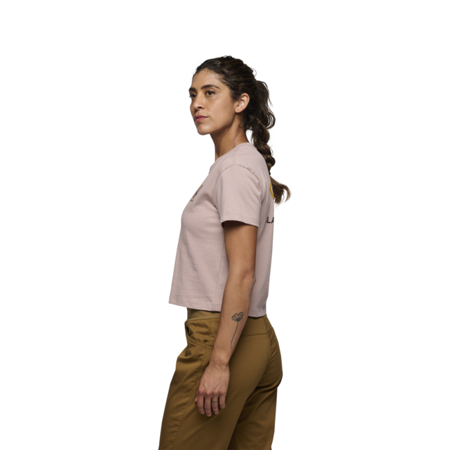Black Diamond Women's Crop T-Shirt Faded, Pale Mauve