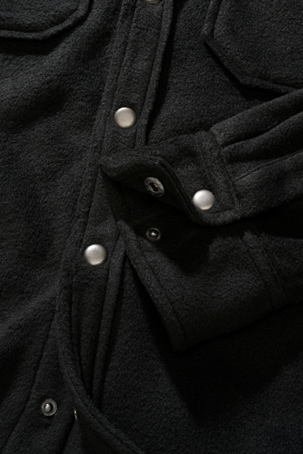 Brandit Jeff Fleece Long Sleeve Shirt, Black