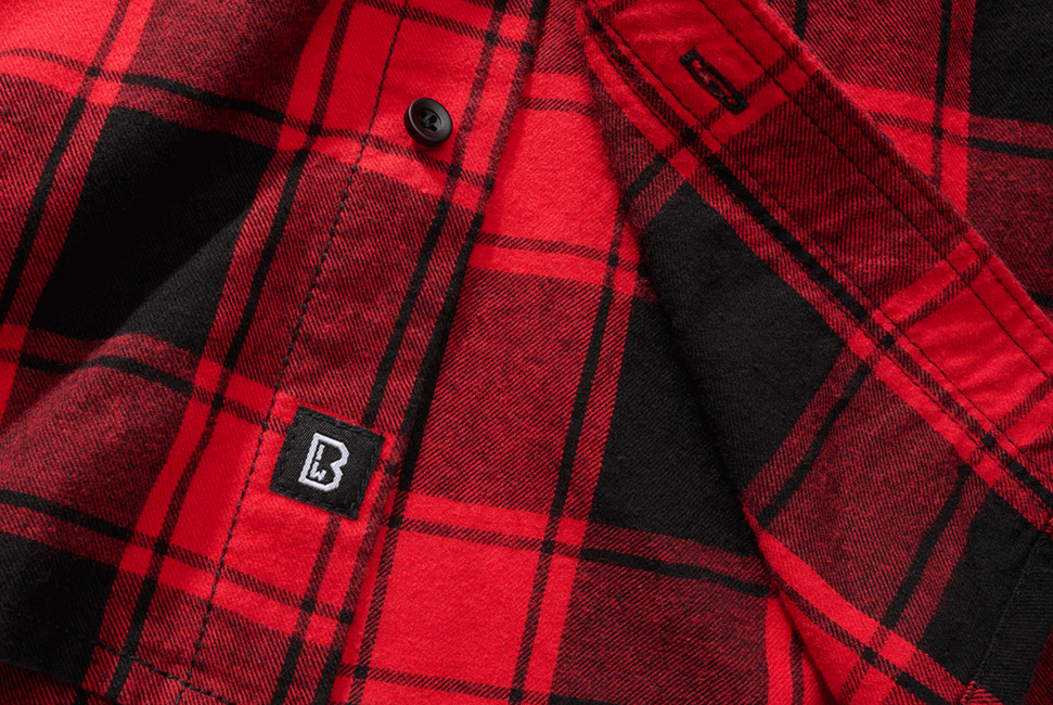 Brandit Check Shirt Short Sleeve, Red/Black