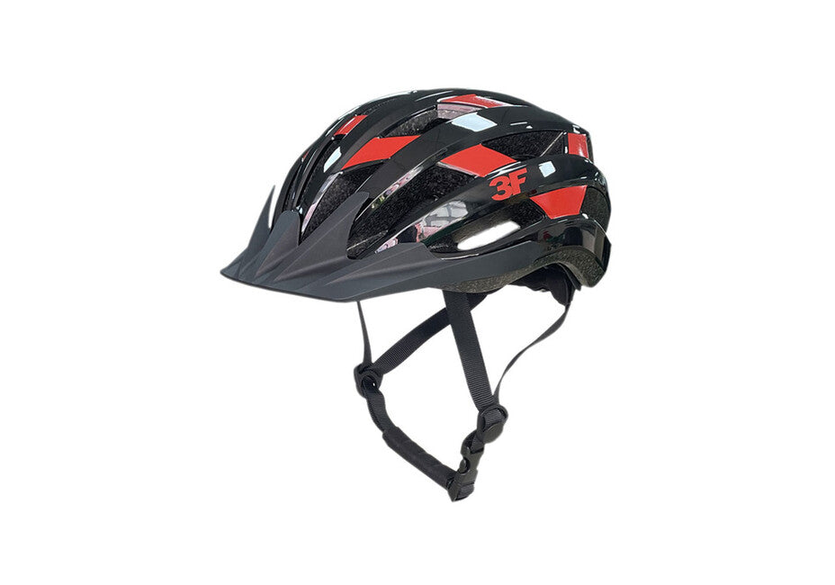3F Vision Skyline II Bicycle Helmet 7133, Black-Red
