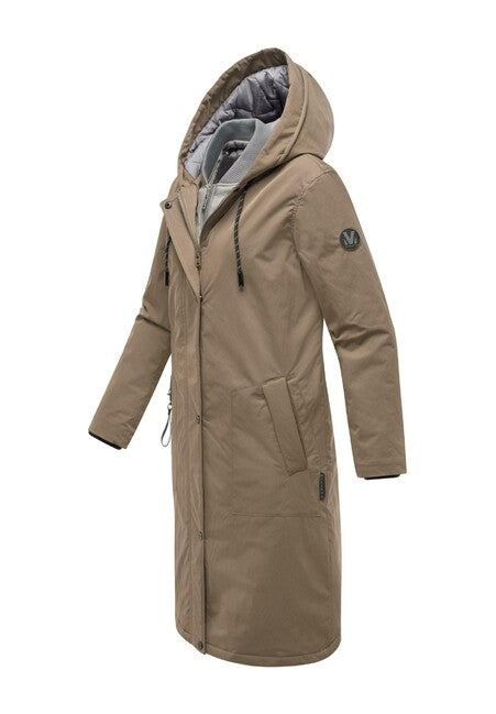 Marikoo Ledalaa Women's Winter Parka with Hood, Stone Brown