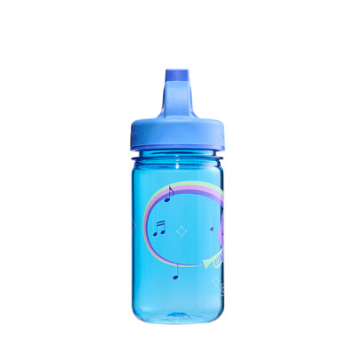 Nalgene Grip-n-Gulp Sustain Water Bottle 0.35L with Cap, Blue, Musical Hippo