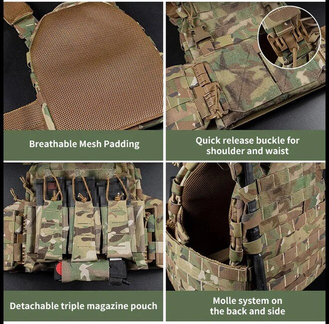 DRAGOWA Tactical Raven Tactical Vest, CP Black