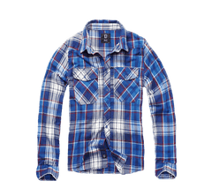 Brandit Check Long Sleeve Shirt, Navy Blue