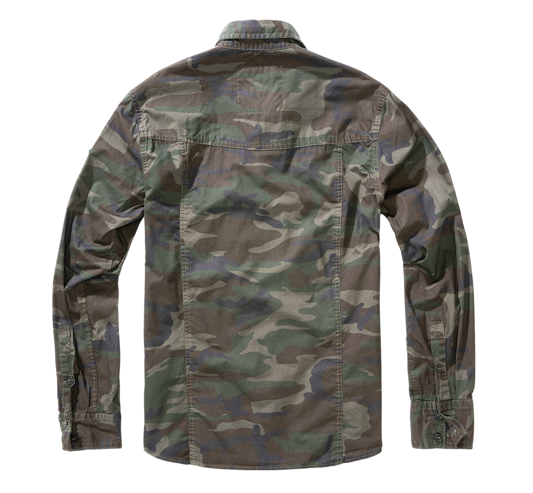 Brandit Slimfit košeľa, Woodland