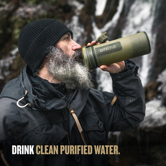 GRAYL GeoPress Purifier Water Bottle, Olive Drab