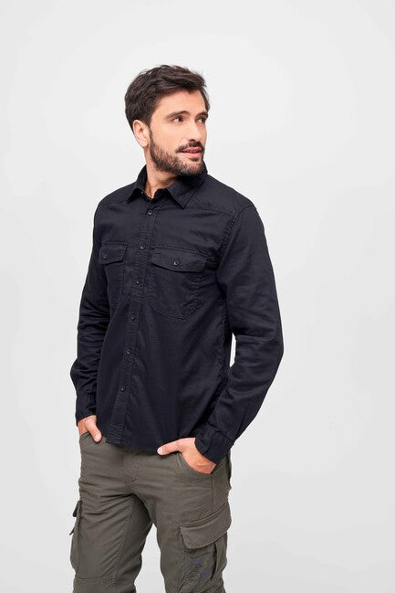 Brandit Flanellshirt Shirt, Black