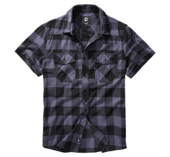 Brandit Check Shirt Short Sleeves, Black/Grey