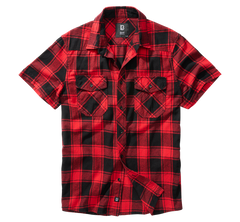 Brandit Check Shirt Short Sleeve, Red/Black